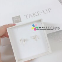 JAPAN TAKEUP PEARL ROUND JADE 18K gold wire surround pearl earrings pair