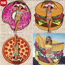 New beach resort portable cute cartoon shape cotton beach cushion sunscreen scarf shawl