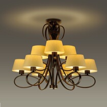 Panasonic lamps Panasonic flower American style double-layer nine-head cloth art restaurant light living room lamp HH-LM9002