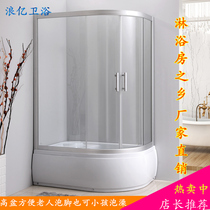 Simple shower room high Basin bathtub tempered glass door sliding door special price overall toilet partition bathroom bathroom