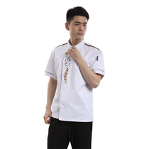 Hotel Catering Chef Served Short Sleeve Working Chef Guest House Summer White Fashion Big Code Embroidered Breathable No Balls