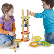 God Power Tower German childrens puzzle table game stacked music stacked high environmental protection bamboo building blocks