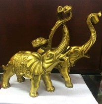 Home Pure Copper Elephant Ornament Pair of Yuanbao Ruyang Bronze Elephant Crafts Cash in Bronze Elephant Home