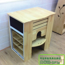 Wenshang kindergarten Cup Cabinet items storage rack childrens Pinus sylvestris solid wood tea cup holder tea bucket