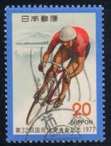 Japan Letter Pin C766 1977 32 Back to National Sports Congress Bicycle Letter Pin 1 All