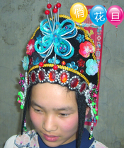 Playful Denier Head Accessories Dance Headwear Performance Hat Goosehood Adorned With Female Bridge Floral Denier Head Accessories