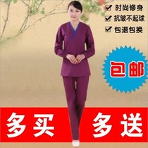 New operating room to repair Korean version Han style Han style suit Handwashing clothes winter dress brushed handcoat long sleeve split suit NP-13