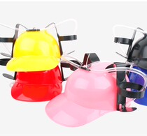 Creative art Adjustable helmet Straw Drink Soda Cola Beer Water Hat Lazy Universal Birthday Gift