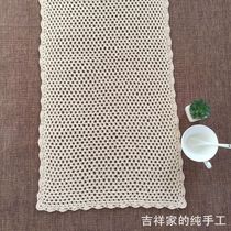 Handmade crochet crochet table flag cloth American vintage rural rural cotton hollow woven woven drawers cupboard turban