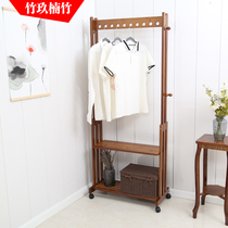 Bamboo nine Nanzhu household creative coat rack Modern simple assembly hanging bag rack Bedroom floor-to-ceiling simple hanging rack