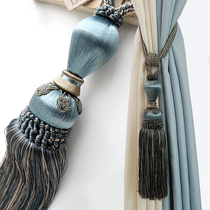 Creative curtain buckle strap hanging ball adhesive hook modern simple pair of European flower tie tie tie tie tie rope tassel