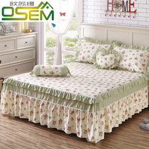 2021 new cotton Princess lace high-end bed cover cotton bed skirt one-piece bed summer sheets