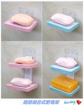 Incognito magic sticker suction cup Double soap box Creative soap box Soap rack Drain rack shelf soap rack