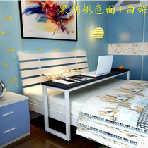 Household steel and wood cross-bed table Multi-function movable bed double computer table Lazy table Wheeled can be customized