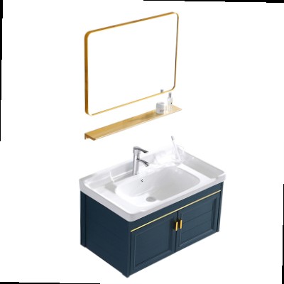 Nordic bathroom light luxury space aluminum bathroom cabinet combination wash basin small apartment washbasin toilet wash table