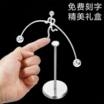 Creative ornaments tumbler creative balance small iron man home decoration crafts gifts chaos pendulum Newton ornaments