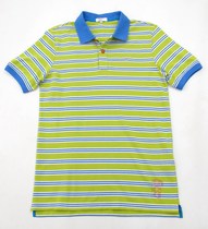  Special French A grid ZG850 elegant and handsome striped ultra-comfortable bead lapel T-shirt men P041