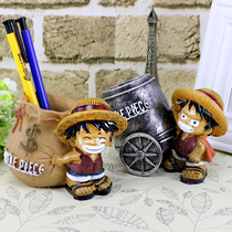 Birthday June 1 Childrens Day gifts for boys and children creative Luffy resin cartoon pen holder desktop ornaments