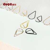 Korean version of creative stationery Metal water drop-shaped bookmark paper clip Paper clip Cute office supplies Hand account peripheral