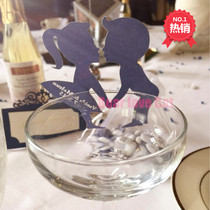 Hot-selling wedding banquet set-up decoration couples wine cup card table card wedding wine glass decoration card 50 pieces