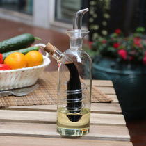 Vinegar bottle glass small creative vinegar pot restaurant oil vinegar bottle two in one leak proof soy sauce seasoning bottle oil can vinegar pot