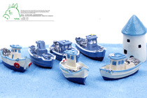 Resin mini simulation yacht ship micro landscape landscape accessories pirate ship pirate ship Mediterranean style boat