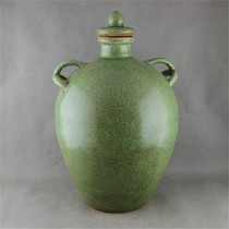 Song Dynasty Longquan kiln celadon double-ear Lid cans tea cans wine cans old antique porcelain collection antique household