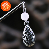 Nationwide Vintage National Style Hair Accessories Pink Crystal Seedlings Silver Drops Classic Hair Shake Tassel Women Multi-color