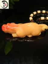 Fujian Shoushan Stone fine natural clever color old Furong stone handle piece Pixiu seal carving seal collection method