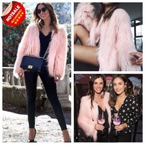 Europe street fashion fur jacket women short slim fur coats