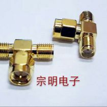 Factory price promotion copper gold plated coaxial connector SMA-KKJ(50 ohm) Tee connector