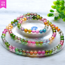 Weight 25 12G beads 5 2mm Brazilian natural tourmaline candy color multi-Circle Bracelet 26093
