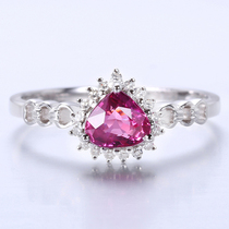 The main stone 0 85 karat natural sapphire ring for women 18k jin xiang qian 57982