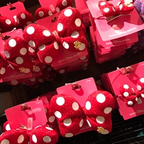 Japan Tokyo Disney landy Mickey bow cute hair rope Hair ring leather band