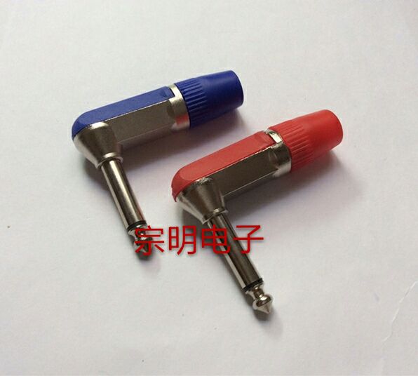 Factory price direct sales sophomore core mono 6 5 plug 90 degree bend plug microphone connector 6 35 plug