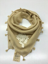 earth music lace pure cotton hanging ball squared scarves
