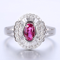 Main stone 0-69 carat natural ruby ring female 18k gold inlaid drilling stone inlaid with precious stones female jewellery 04837