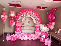 Birthday balloon arrangement baby banquet balloon decoration planning Tianjin balloon arrangement dessert table decoration