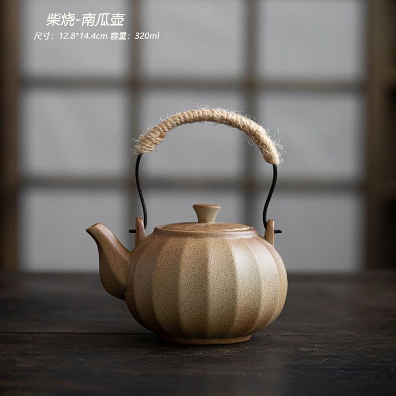 提梁南瓜八宝茶壺 酒壺 茶道置物 煎茶道具 日本南部铁器二合一铁瓶兼用茶壶型松叶葫芦色0.5L – OITOMI