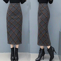 Breech skirt skirt skirt autumn and winter long dress woolen dress one step step skirt slim winter skirt irregular long skirt