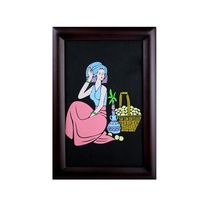 2018 New product living room decoration painting E wood carving pendant crafts Home furnishings Mural wall painting new home improvement