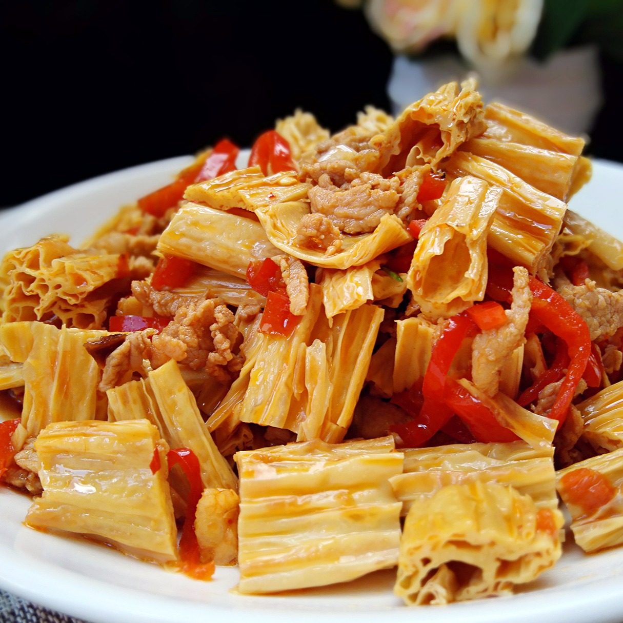 腐竹炒肉+米饭：下饭神器天花板！这组合让我干掉三碗饭🔥-单人套餐-淘宝好物网, image size:1215x1215