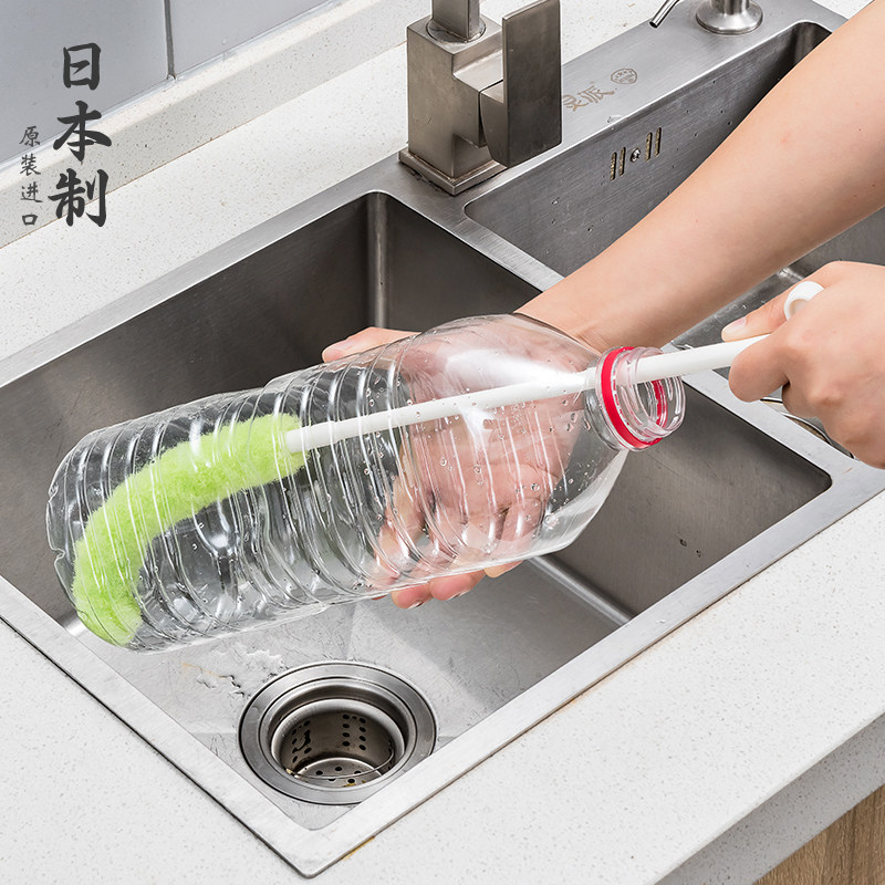 日本进口加长柄杯刷奶瓶刷厨房洗杯子神器无死角清洁保温杯茶杯刷