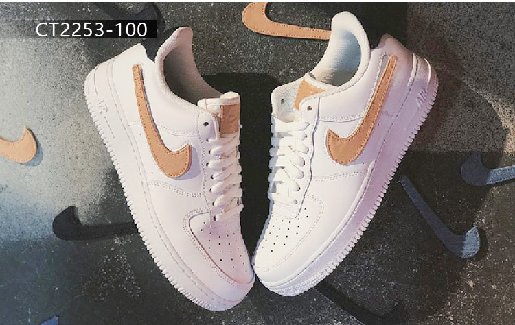 NIKE Air Force 1 AF1 tất cả ba màu trắng thay đổi móc màu trắng Giày thông thường số 1 Air Force CT2253 - Dép / giày thường giày sneaker chính hãng