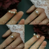 Ретро кольцо из жемчуга, на указательный палец, французский стиль, легкий роскошный стиль