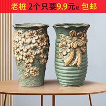 Succulent flower pot special old pile ceramic large clearance meat plant large diameter rough pottery hand-painted basin breathable