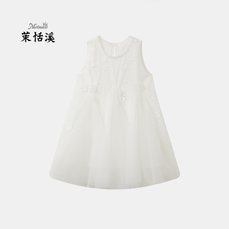 Girls' Sweet Round-Neck Sleeveless Mesh Dress 2026 Summer New Princess Tank Dress Holiday Style Birthday Dress Girls' Sweet Round-Neck Sleeveless Mesh Dress 2026 Summer New Princess Tank Dress Holiday Style Birthday Dress