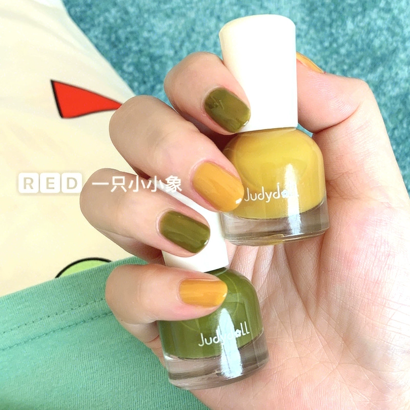 Judydoll màu cam hoa pha lê sơn móng tay sáng màu sơn móng tay màu trắng retro gốc nước - Sơn móng tay / Móng tay và móng chân