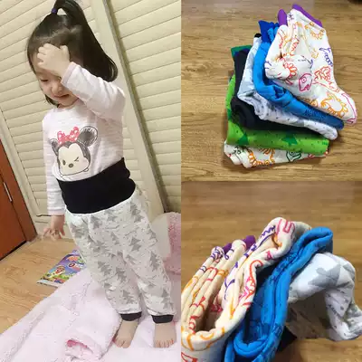 Keep yourself and buy more high-waist belly trousers for boys and girls Kindergarten Shen pants for home wear winter warm pants