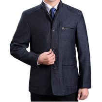 Spring and autumn models for mens elderly blouses jacket buttoned jacket jacket jacket with loose and casual lipped collar dads clothes